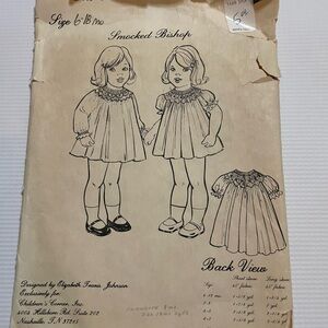 The Children’s Corner Vintage 1979 Smocked Bishop Dress Pattern 6-18 months